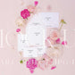 Invitation suite mock up, floral stationery mock up with peonies and roses {Berries 03}