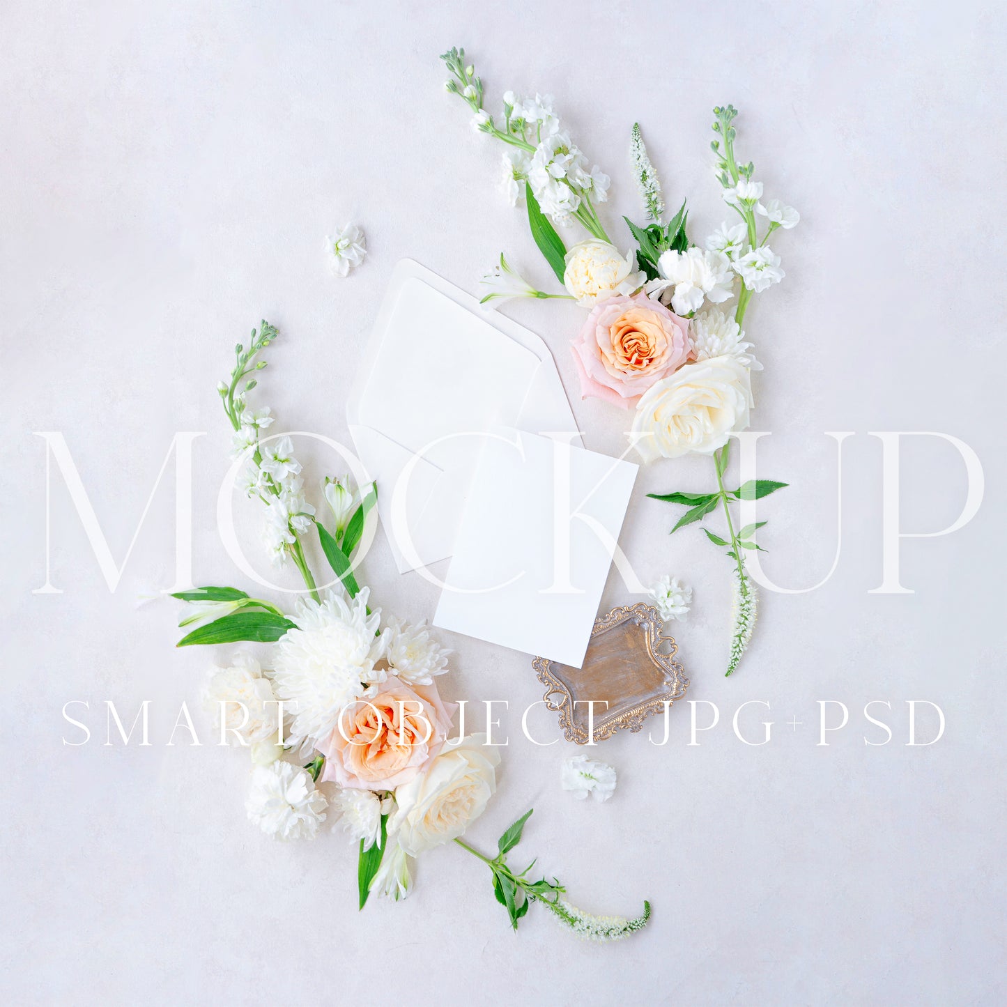 Invitation suite mock up, floral stationery photography neutral {Warmth 03}